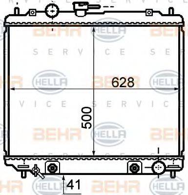 HELLA 8MK376770161 Радіатор, охолодження двигуна