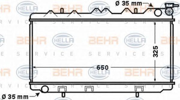 HELLA 8MK376770461 Радіатор, охолодження двигуна