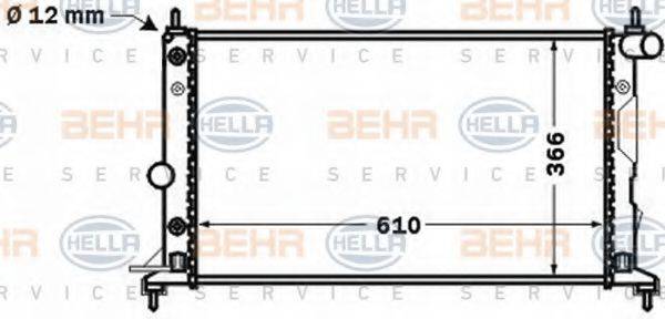 HELLA 8MK376771181 Радіатор, охолодження двигуна