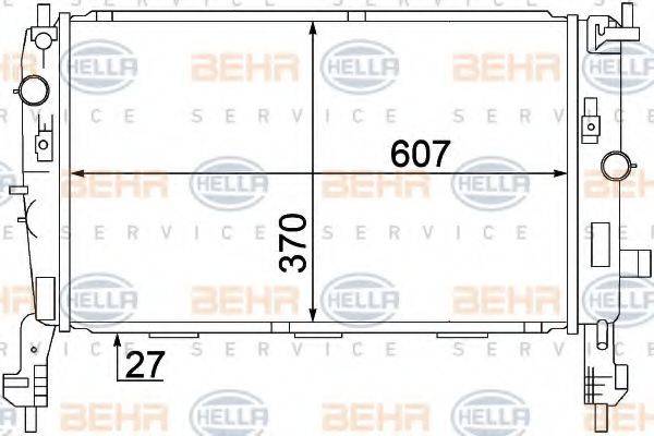 HELLA 8MK376771231 Радіатор, охолодження двигуна