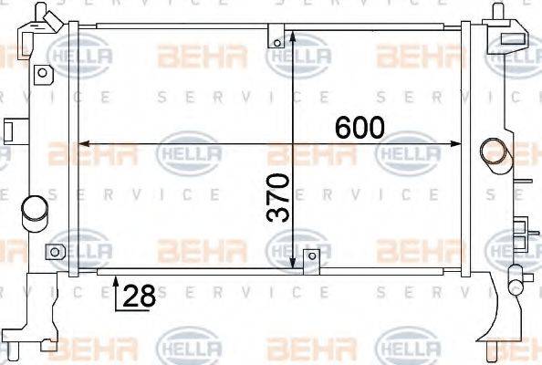 HELLA 8MK376771241 Радіатор, охолодження двигуна