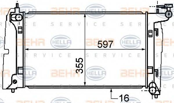 HELLA 8MK376773641 Радіатор, охолодження двигуна