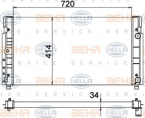 HELLA 8MK376773771 Радіатор, охолодження двигуна