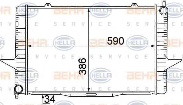 HELLA 8MK376774191 Радіатор, охолодження двигуна