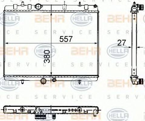 HELLA 8MK376781121 Радіатор, охолодження двигуна