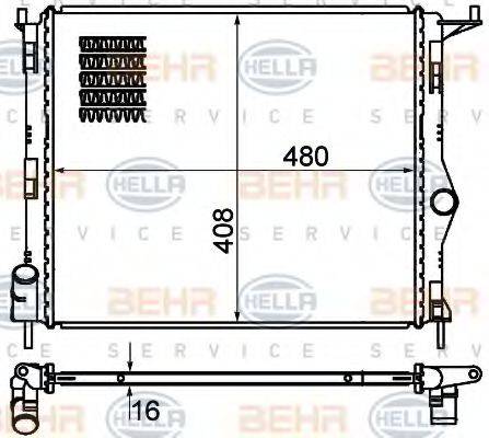 HELLA 8MK376787351 Радіатор, охолодження двигуна