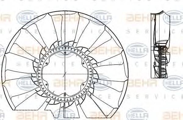 HELLA 8MV376791251 Крильчатка вентилятора, охолодження двигуна