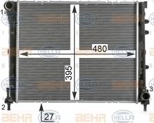 HELLA 8MK376900171 Радіатор, охолодження двигуна