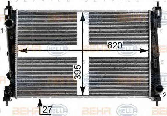 HELLA 8MK376900281 Радіатор, охолодження двигуна