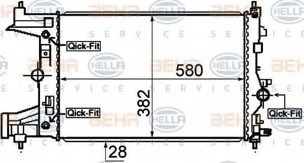 HELLA 8MK376910351 Радіатор, охолодження двигуна