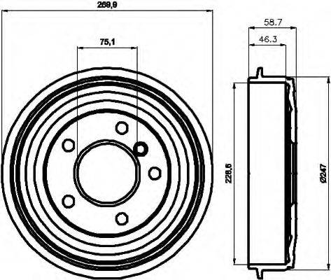 HELLA 8DT355300021 Гальмівний барабан