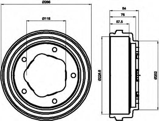 HELLA 8DT355300151 Гальмівний барабан