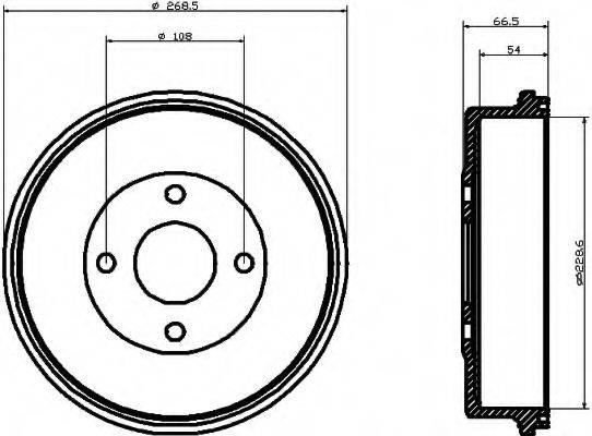 HELLA 8DT355300181 Гальмівний барабан