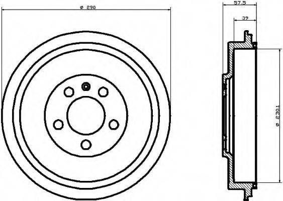 HELLA 8DT355300421 Гальмівний барабан