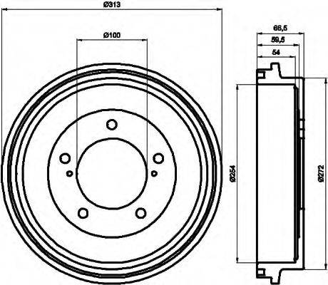 HELLA 8DT355300491 Гальмівний барабан