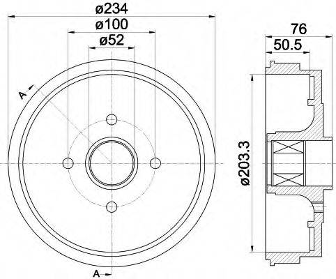 HELLA 8DT355300671 Гальмівний барабан