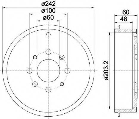 HELLA 8DT355300681 Гальмівний барабан