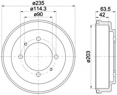 HELLA 8DT355300831 Гальмівний барабан