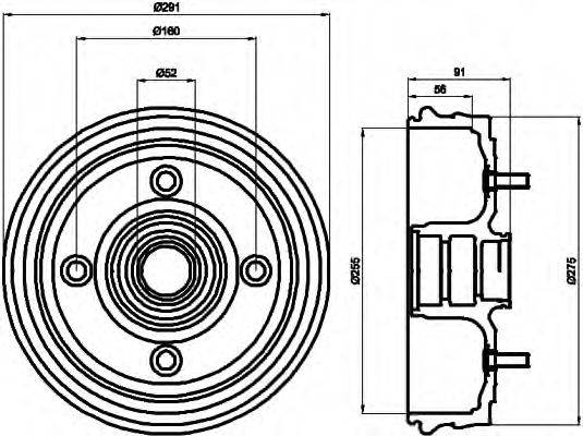 HELLA 8DT355300891 Гальмівний барабан