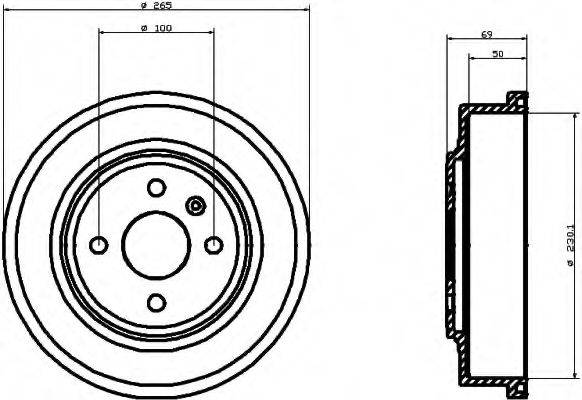 HELLA 8DT355300921 Гальмівний барабан