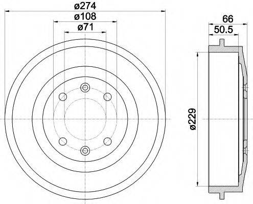 HELLA 8DT355301231 Гальмівний барабан