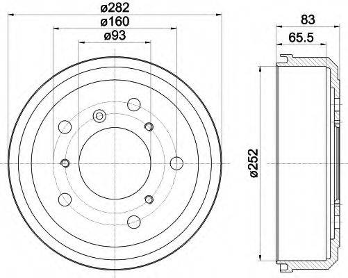 HELLA 8DT355301651 Гальмівний барабан