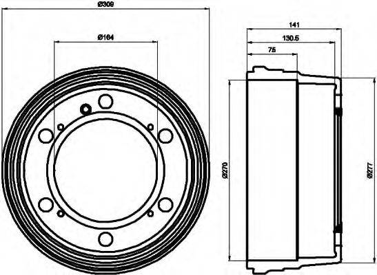 HELLA 8DT355301661 Гальмівний барабан