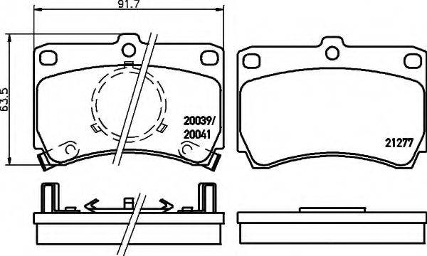 HELLA 8DB355005631 Комплект гальмівних колодок, дискове гальмо