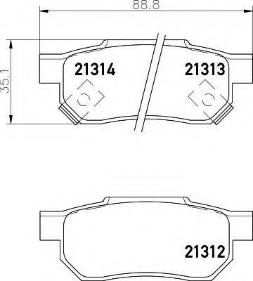 HELLA 8DB355005731 Комплект гальмівних колодок, дискове гальмо