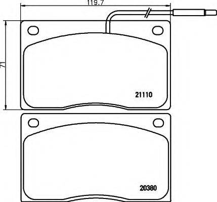 HELLA 8DB355005931 Комплект гальмівних колодок, дискове гальмо