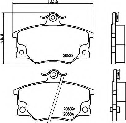 HELLA 8DB355005961 Комплект гальмівних колодок, дискове гальмо