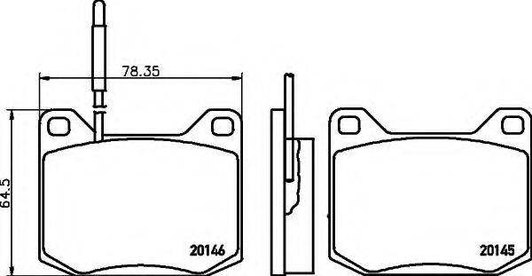 HELLA 8DB355006001 Комплект гальмівних колодок, дискове гальмо