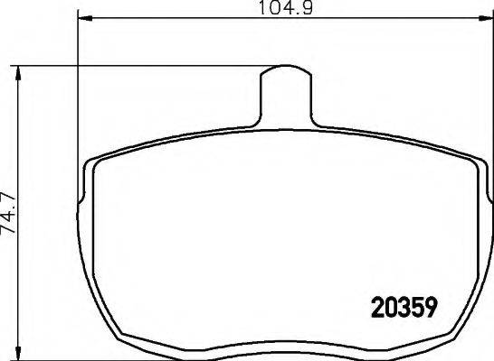 HELLA 8DB355006361 Комплект гальмівних колодок, дискове гальмо