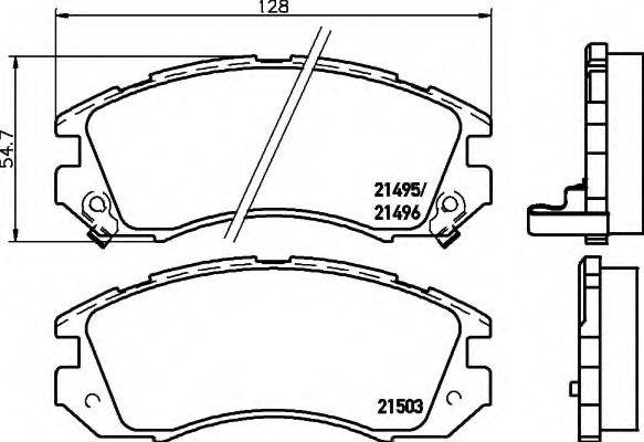 HELLA 8DB355006461 Комплект гальмівних колодок, дискове гальмо