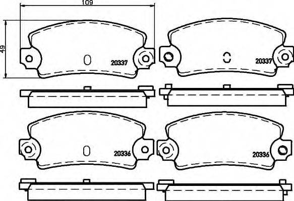 HELLA 8DB355007131 Комплект гальмівних колодок, дискове гальмо