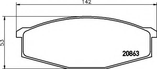 HELLA 8DB355007291 Комплект гальмівних колодок, дискове гальмо