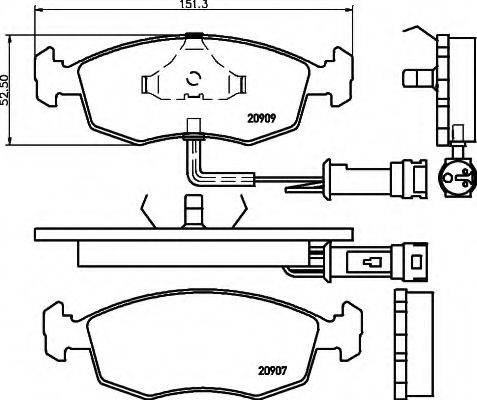 HELLA 8DB355007341 Комплект гальмівних колодок, дискове гальмо