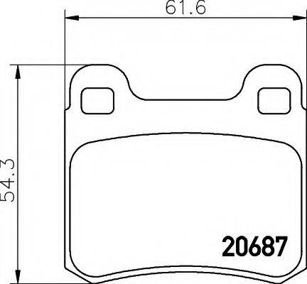 HELLA 8DB355007351 Комплект гальмівних колодок, дискове гальмо