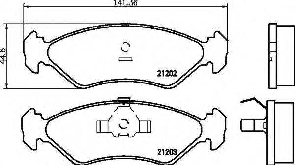 HELLA 8DB355007391 Комплект гальмівних колодок, дискове гальмо