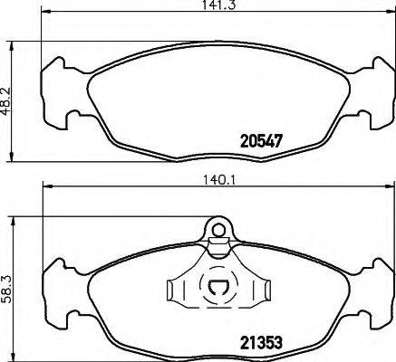 HELLA 8DB355007531 Комплект гальмівних колодок, дискове гальмо