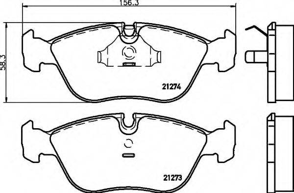 HELLA 8DB355007721 Комплект гальмівних колодок, дискове гальмо