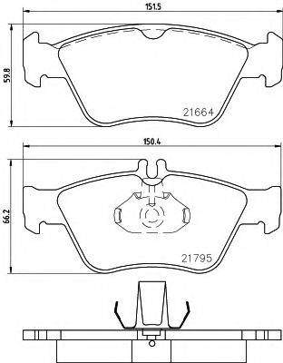 HELLA 8DB355007831 Комплект гальмівних колодок, дискове гальмо