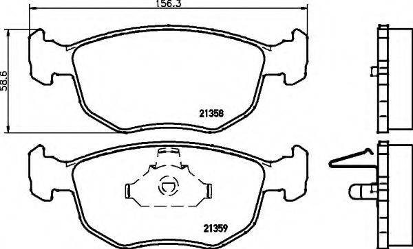 HELLA 8DB355008191 Комплект гальмівних колодок, дискове гальмо