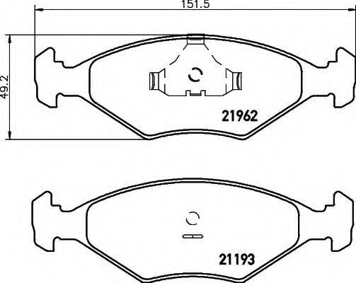 HELLA 8DB355011031 Комплект гальмівних колодок, дискове гальмо