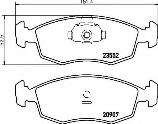 HELLA 8DB355009131 Комплект гальмівних колодок, дискове гальмо