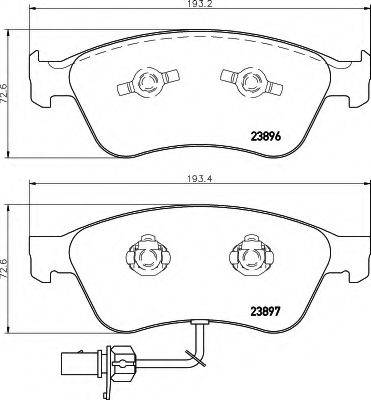 HELLA 8DB355009211 Комплект гальмівних колодок, дискове гальмо