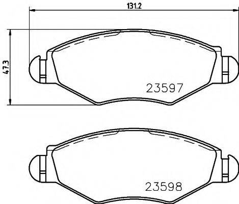 HELLA 8DB355009411 Комплект гальмівних колодок, дискове гальмо