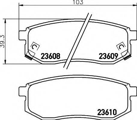 HELLA 8DB355010011 Комплект гальмівних колодок, дискове гальмо