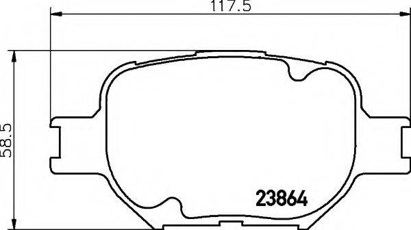 HELLA 8DB355010201 Комплект гальмівних колодок, дискове гальмо