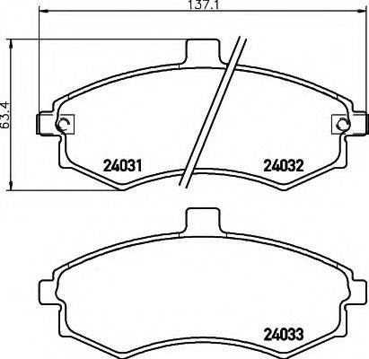 HELLA 8DB355010481 Комплект гальмівних колодок, дискове гальмо